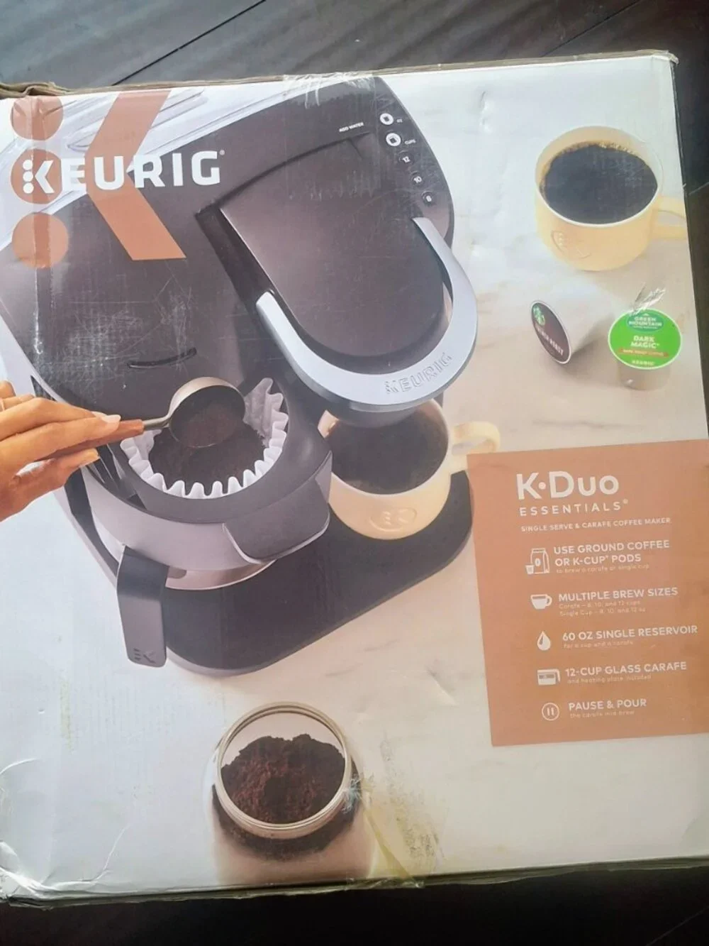 Keurig Duo Essentials coffeemaker and k cup